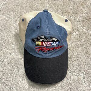 Hats Vintage Nascar‎ Racing Spellout Strapback Blue Black Cream Auto Basebal